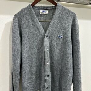 Vintage JCPenney The Fox Collection V-neck Acrylic Cardigan Large Gray